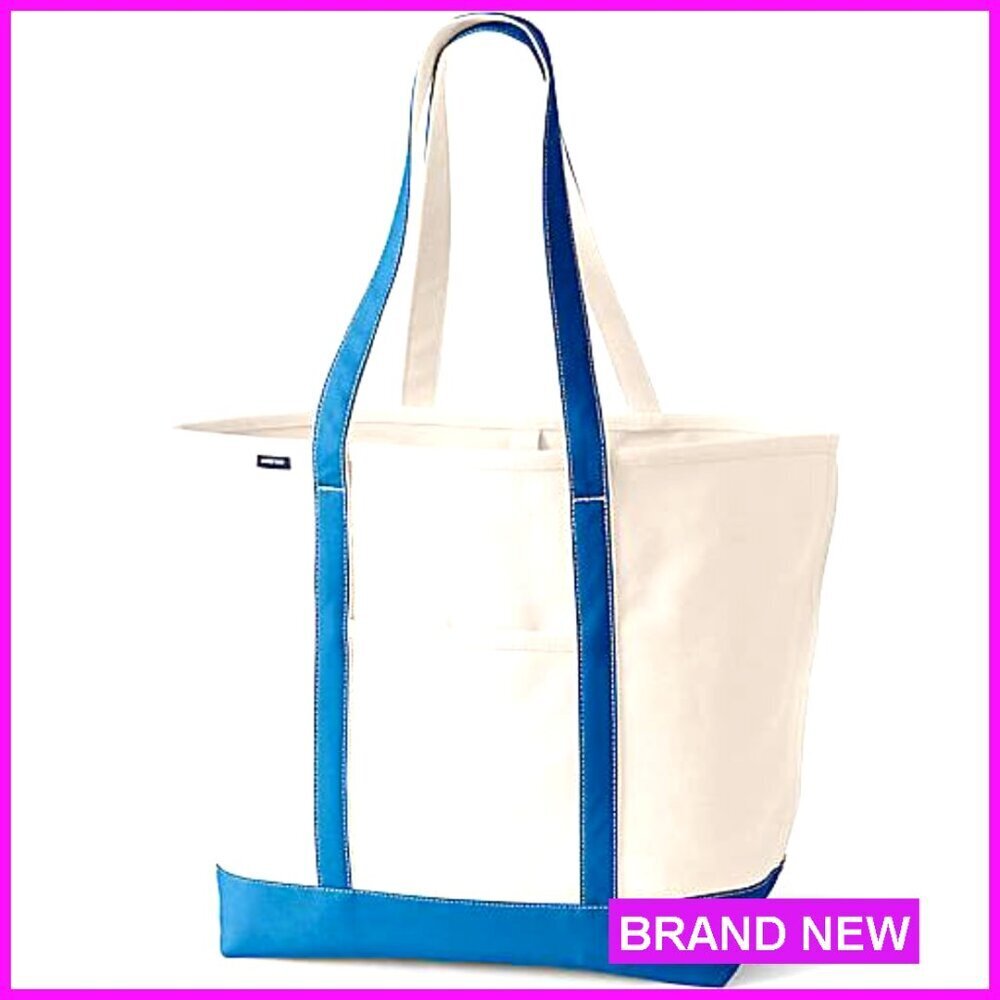 Large Canvas Tote Bag with Multiple Pockets, Durable Travel Tote